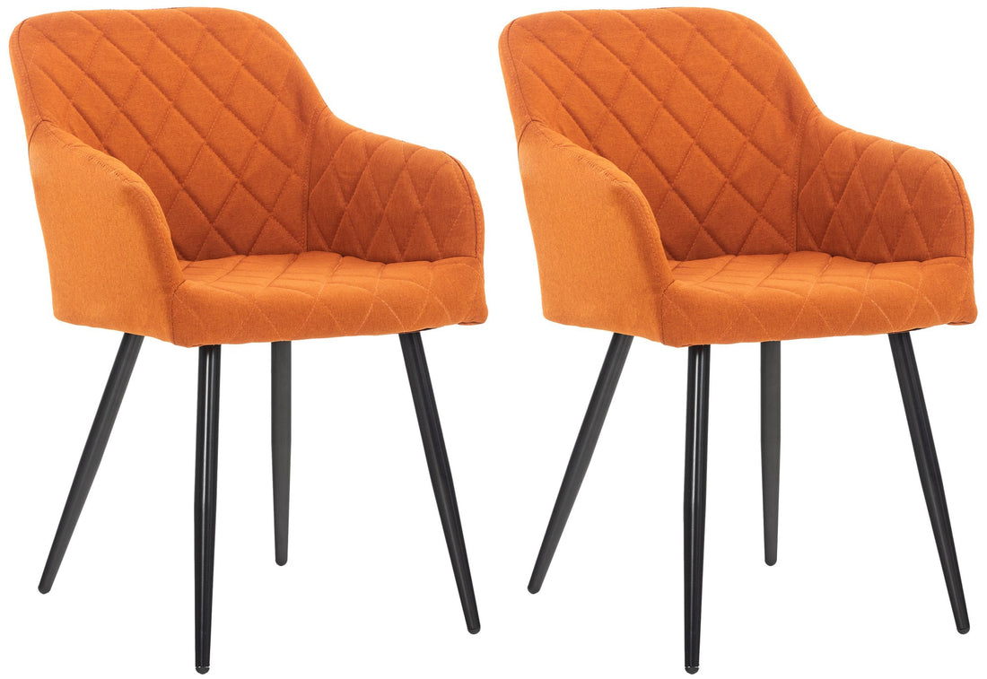 Set van 2 Eetkamerstoelen - Keukenstoelen - Optimaal Comfort en Veiligheid Kleur oranje