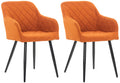 Set van 2 Eetkamerstoelen - Keukenstoelen - Optimaal Comfort en Veiligheid Kleur oranje