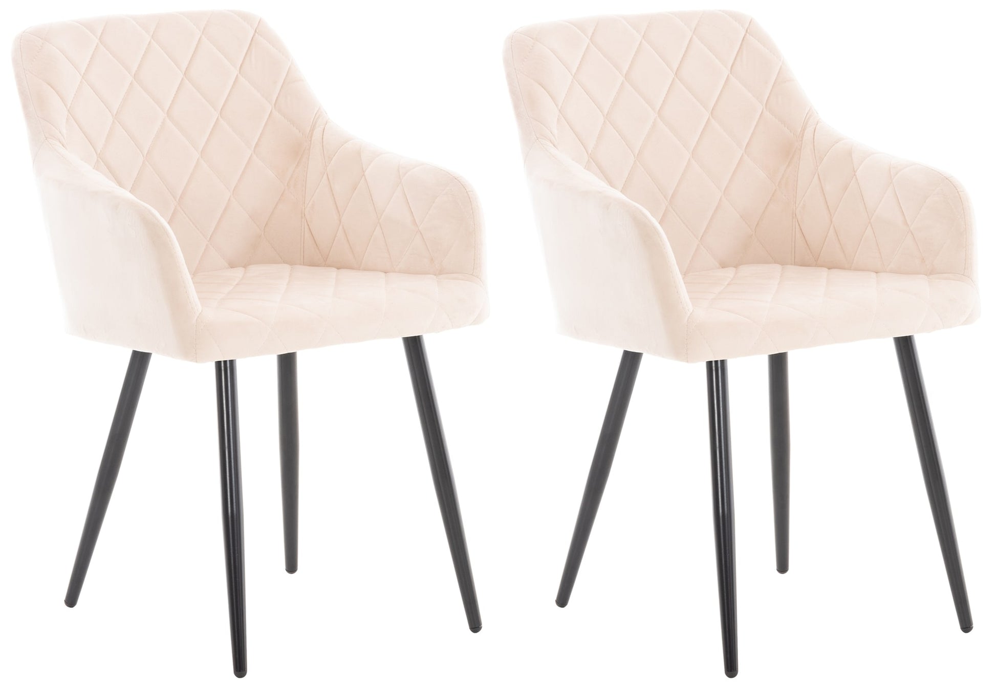 2-delige set Eetkamerstoelen - Armstoelen - Uitzonderlijk Comfort Kleur beige Materiaal zacht