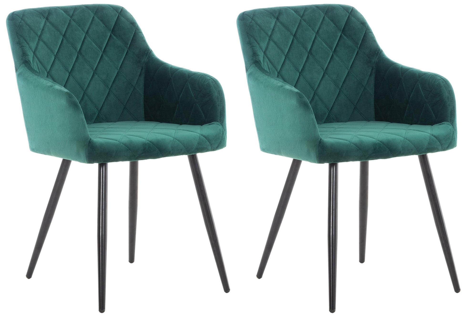 2-delige set Eetkamerstoelen - Armstoelen - Uitzonderlijk Comfort Kleur groen Materiaal zacht