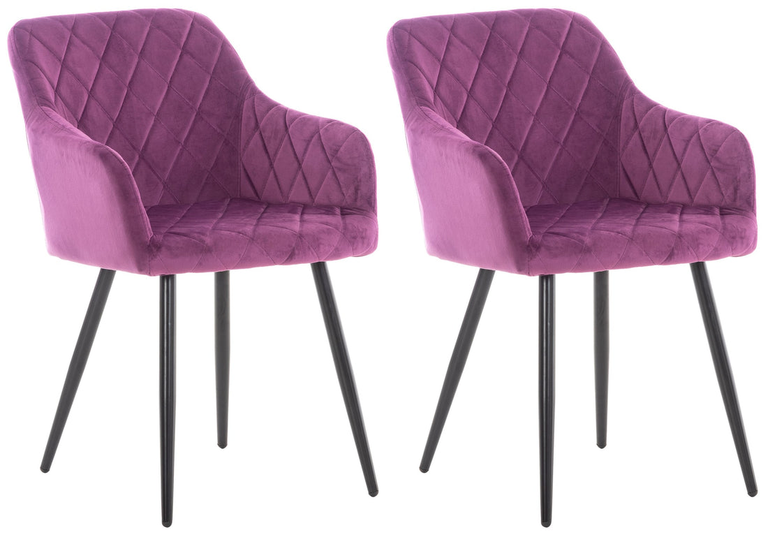 Set van 2 Paarse Eetkamerstoelen - Moderne Stoelen - Uitermate Comfortabel Kleur paars