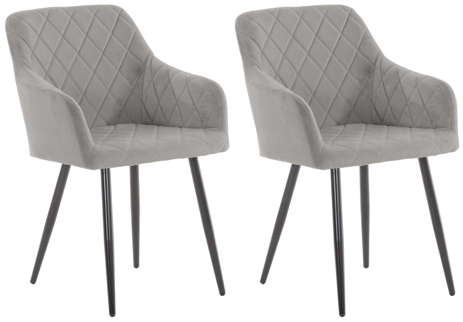 2-delige set Eetkamerstoelen - Armstoelen - Uitzonderlijk Comfort Kleur grijs Materiaal zacht