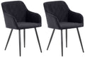 2-delige set Eetkamerstoelen - Armstoelen - Uitzonderlijk Comfort Kleur zwart Materiaal zacht