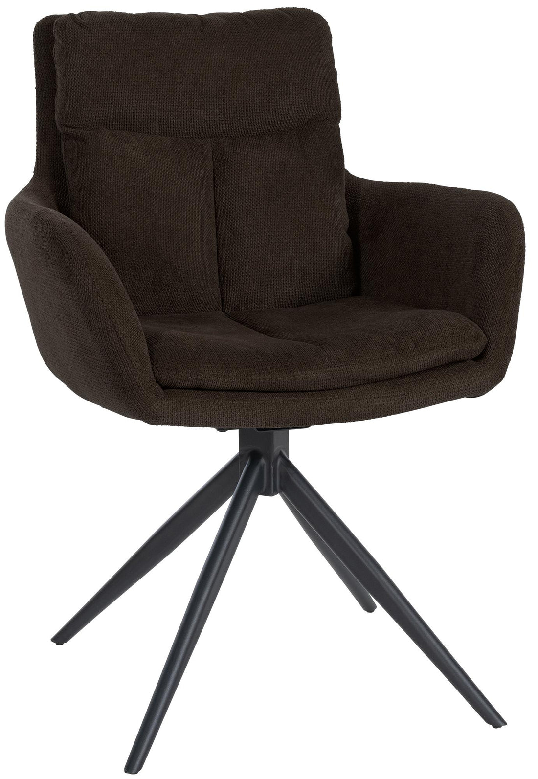 Moderne Eetkamerstoel - Fauteuilstijl - Comfortabel Zitten met 180° Draaifunctie Kleur bruin
