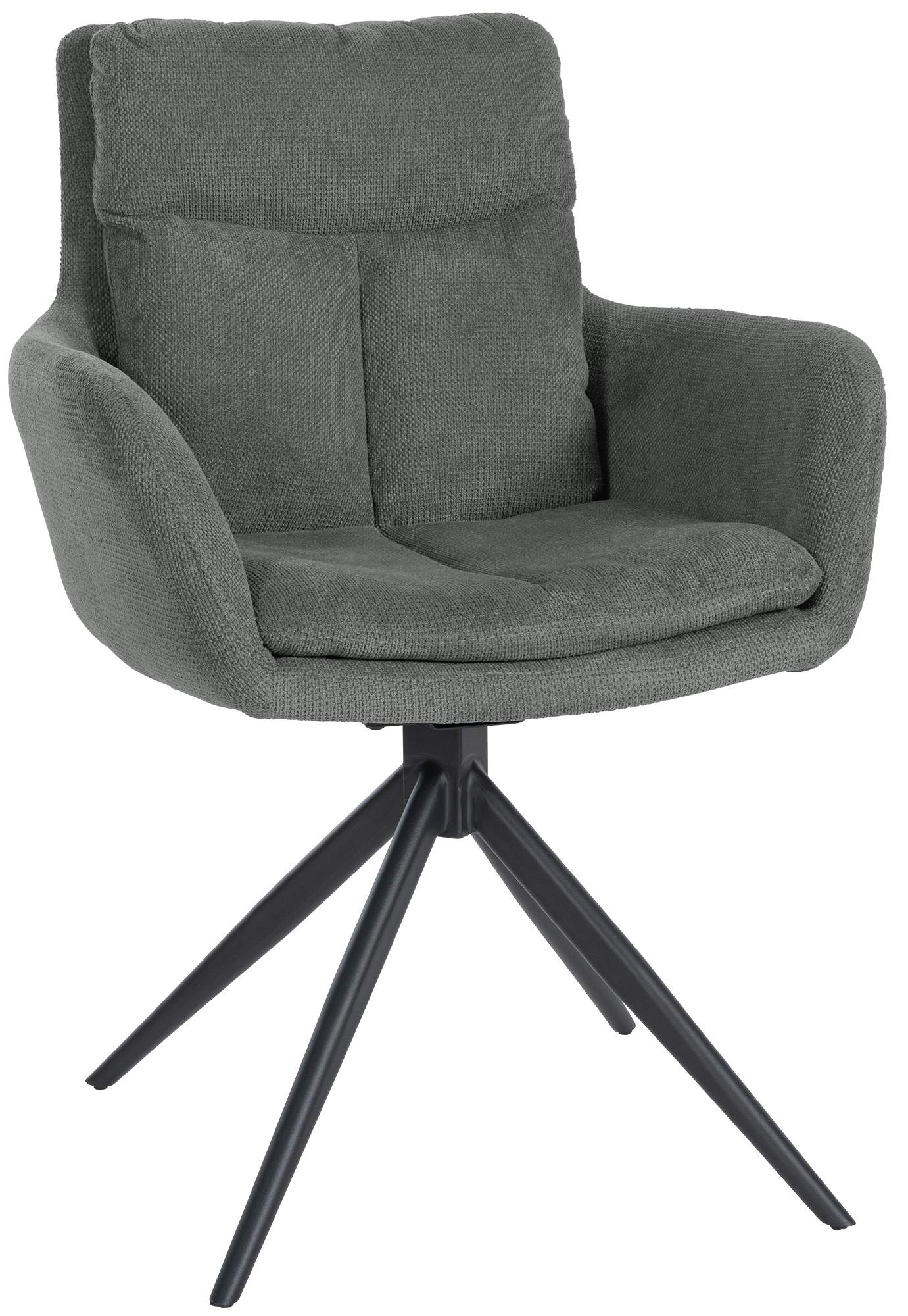Moderne Eetkamerstoel - Fauteuilstijl - Comfortabel Zitten met 180° Draaifunctie Kleur grijs