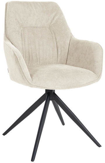 Eetkamerstoel met Swivel-functie - Fauteuilstoel - Hoog Zitcomfort en Moderne Look Kleur crème