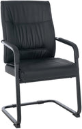 Vrijdragende Bezoekersstoel - Kunstleren Zitstoel - Ergonomisch Comfort Kleur zwart/zwart