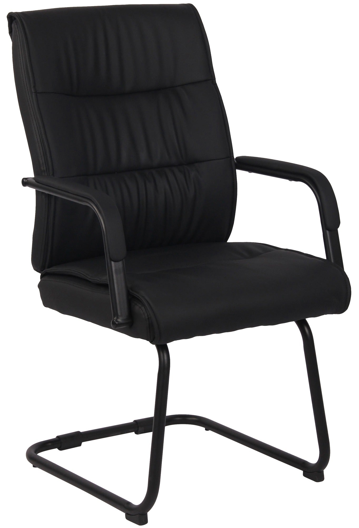 Bezoekersstoel - Gaststoel - Comfortabel Design & Ergonomisch Zittvlak Kleur zwart/zwart