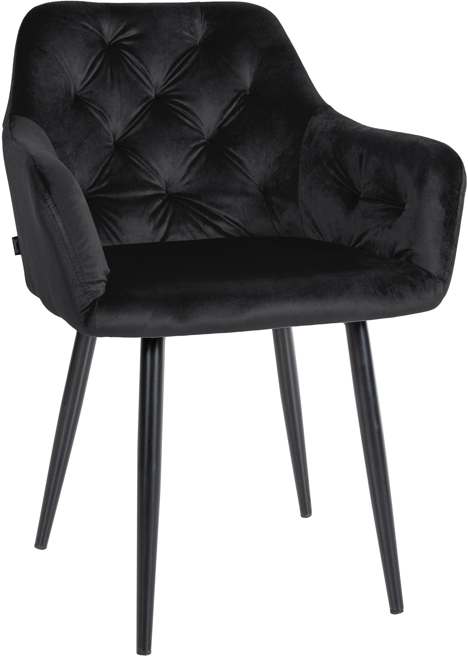 Fluwelen Eetkamerstoel - Keukenstoel - Comfortabel Zitplezier & Easy Maintenance Kleur zwart