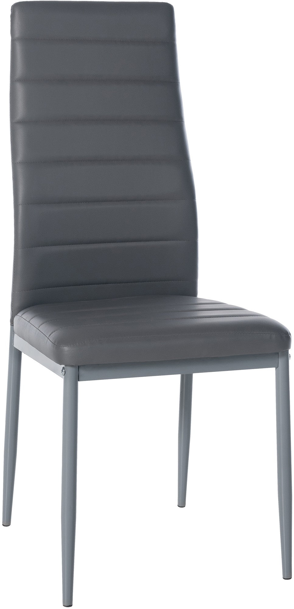 Eetkamerstoel - Keukenstoel - Hoog Zitcomfort, Robuust Metaal Frame Kleur grijs Materiaal kunstleer