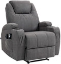 Luxe Relaxstoel met Massagefunctie - Comfortabele Fauteuil met Verwarmingsfunctie en Bekerhouders Materiaal Stof Kleur grijs
