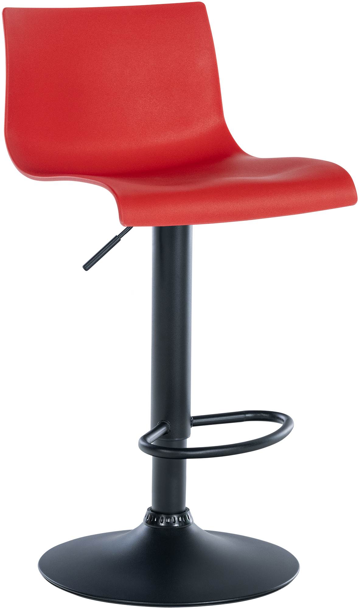 Moderne Barkruk - Trendy Zithoogte - 360° Roteerbaar en Verstelbaar Kleur rood Materiaal KunstStof
