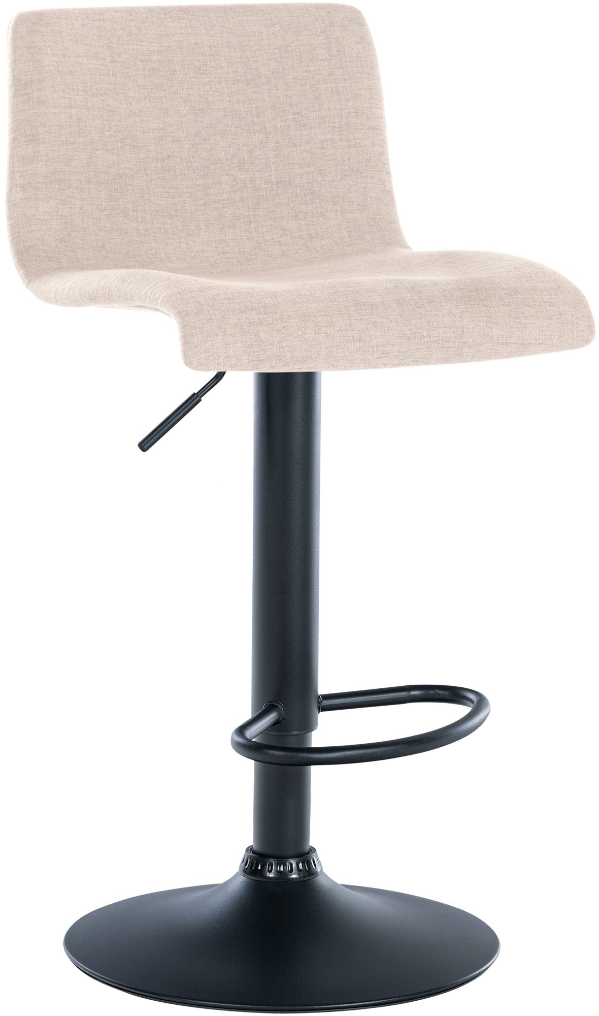 Moderne Barkruk - Trendy Zithoogte - 360° Roteerbaar en Verstelbaar Kleur crème Materiaal Stof