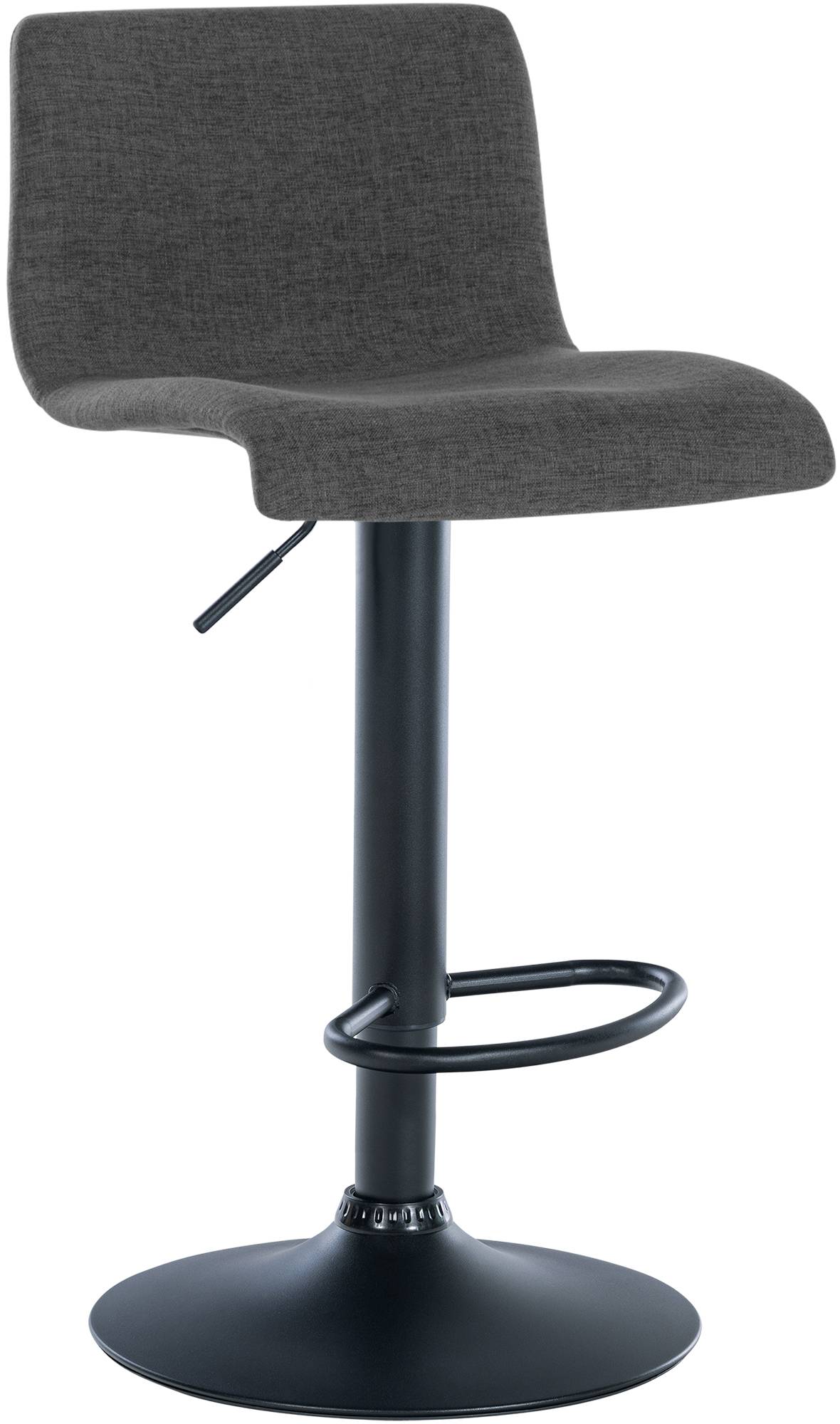 Moderne Barkruk - Trendy Zithoogte - 360° Roteerbaar en Verstelbaar Kleur donkergrijs Materiaal Stof
