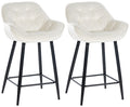 2-delige Set Moderne Barkrukken - Keukentabourets - Hoog Zitcomfort Kleur crème