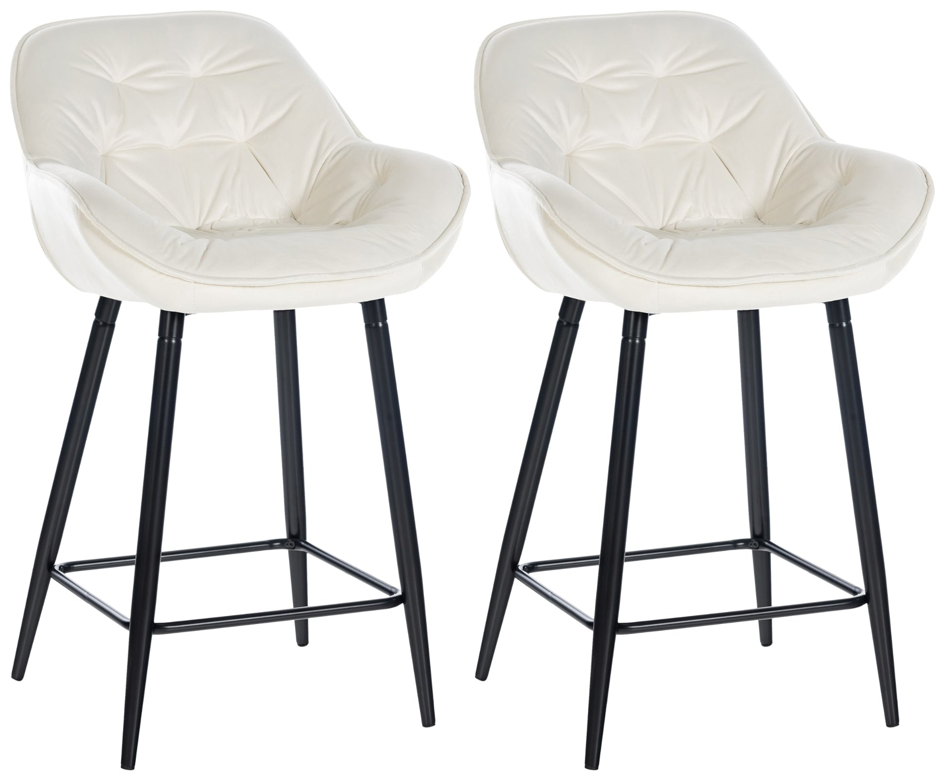 2-delige Set Moderne Barkrukken - Keukentabourets - Hoog Zitcomfort Kleur crème