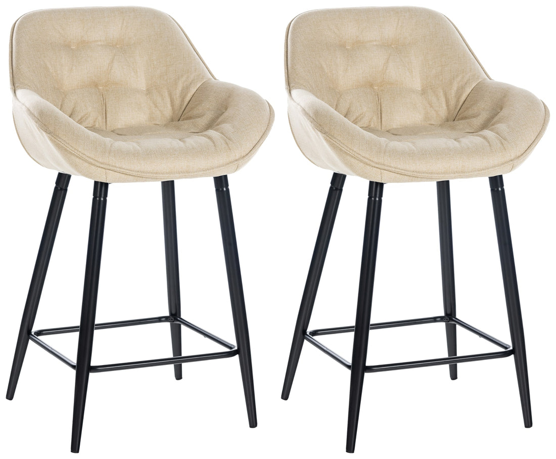 Set van 2 Barkrukken - Moderne Krukken - Optimaal Zitcomfort Kleur crème
