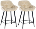 Set van 2 Barkrukken - Moderne Krukken - Optimaal Zitcomfort Kleur crème