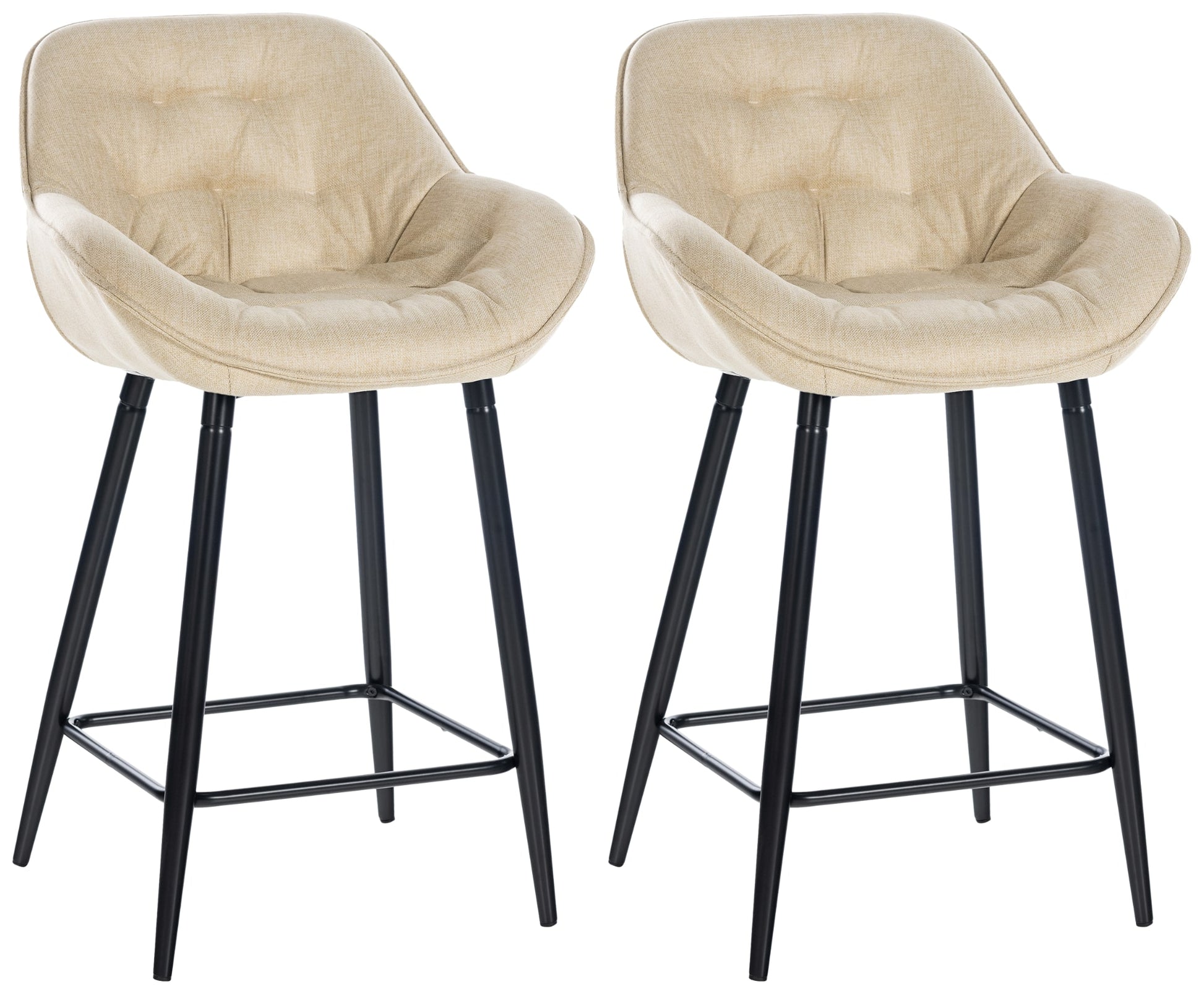 Set van 2 Barkrukken - Moderne Krukken - Optimaal Zitcomfort Kleur crème