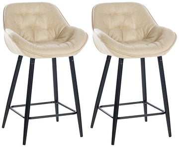 Set van 2 Barkrukken - Moderne Krukken - Optimaal Zitcomfort Kleur crème