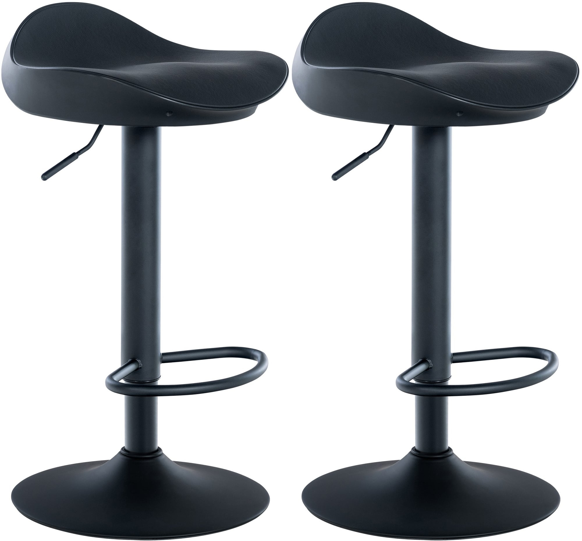 Moderne Barkrukken Set - Kunstleren Krukken - Ergonomisch Design, Hoogte Verstelbaar Kleur zwart