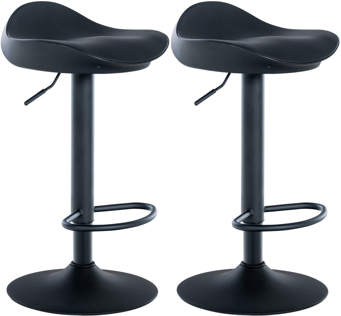 Moderne Barkrukken Set - Kunstleren Krukken - Ergonomisch Design, Hoogte Verstelbaar Kleur zwart