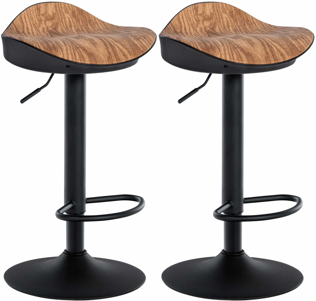 2 Moderne Barkrukken van Kunstleer - Hoekkrukken - Ergonomisch Comfort Kleur natuur
