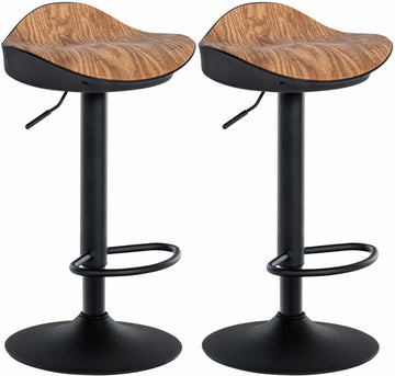 2 Moderne Barkrukken van Kunstleer - Hoekkrukken - Ergonomisch Comfort Kleur natuur