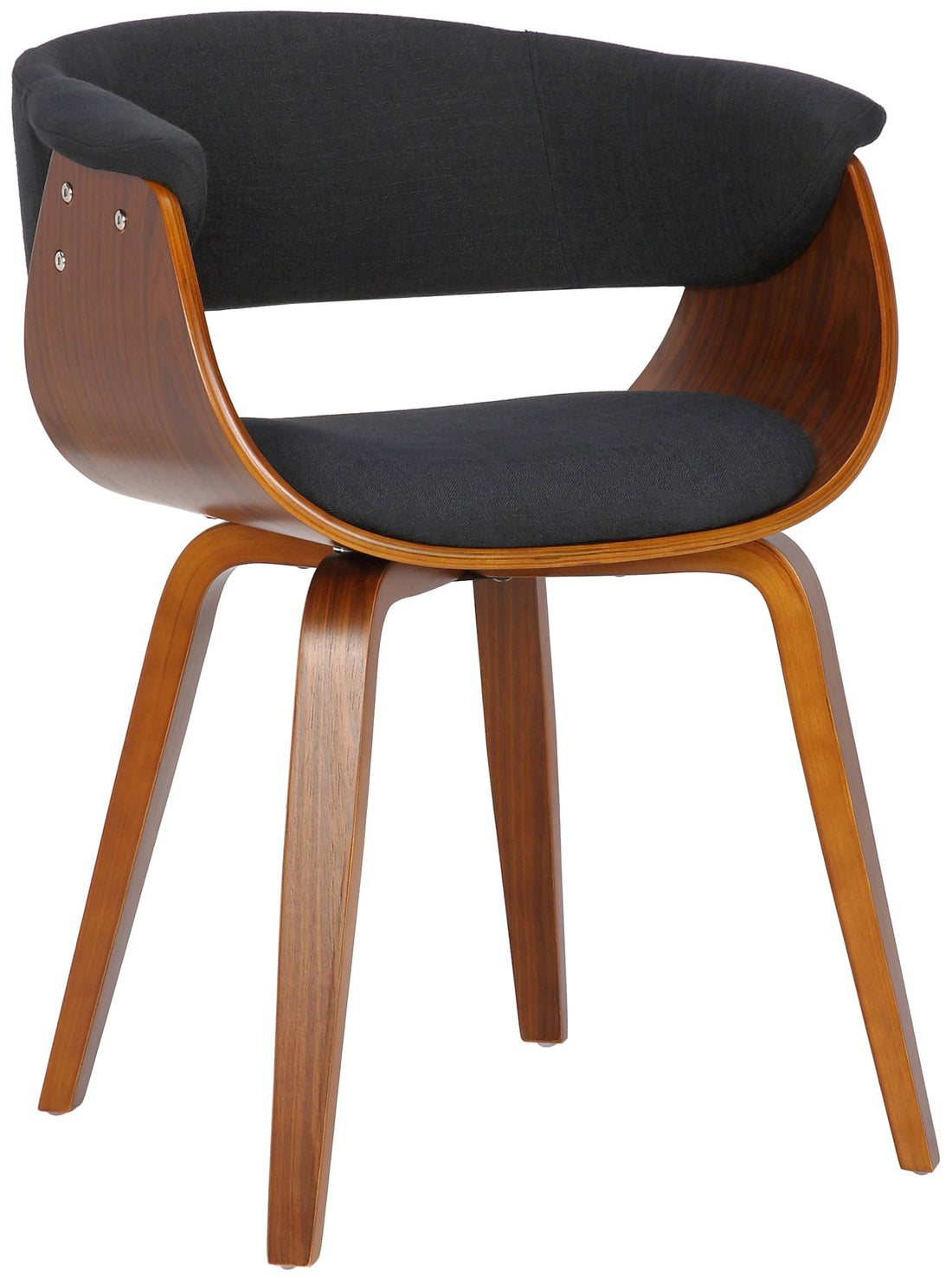 Zwarte Eetkamerstoel, Moderne Stijl - Comfortabele Stoffen Bekleding en Walnoot Houtafwerking Kleur zwart
