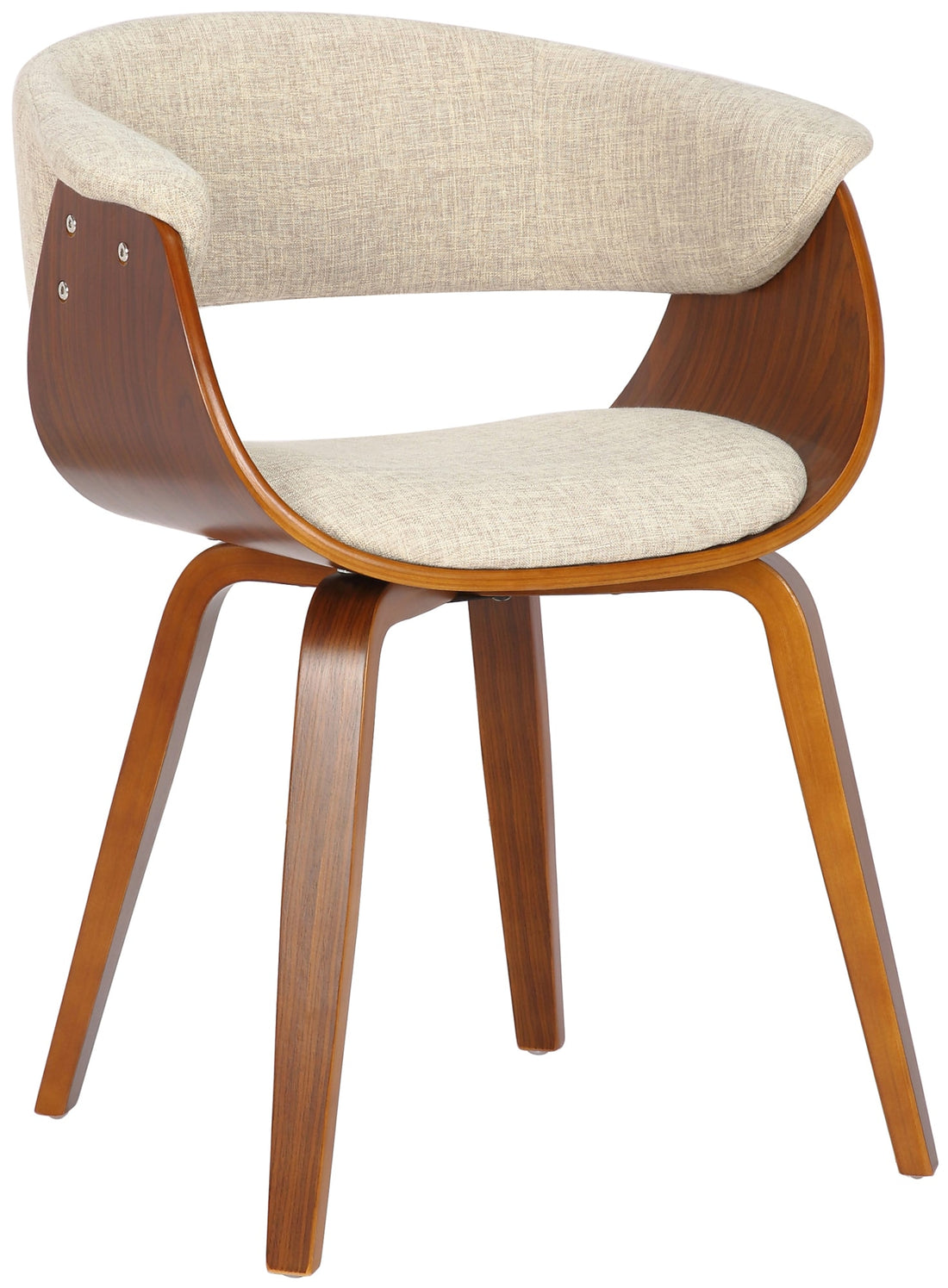 Eetkamerstoel - Moderne Designstoel - Hoog Zitcomfort Kleur crème Onderstel Kleur walnoot