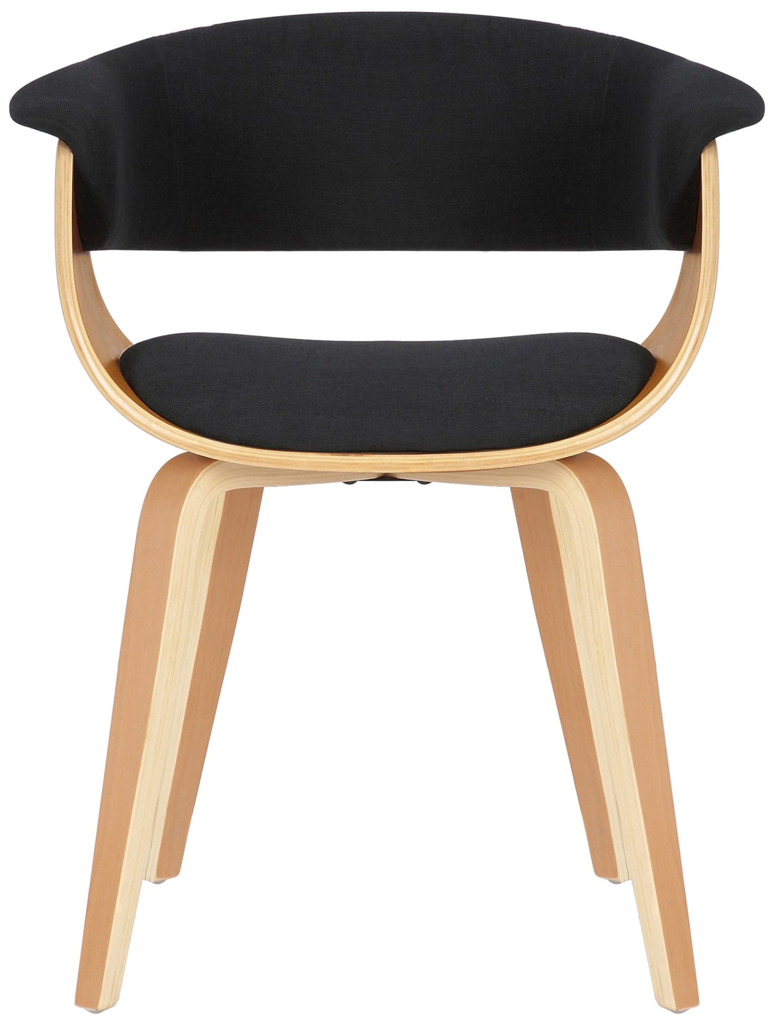 Moderne Eetkamerstoel - Keukenstoel - Hoog Zitcomfort, Stof en Gebogen Hout Kleur zwart