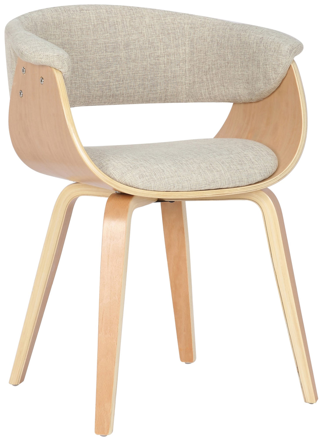 Eetkamerstoel - Moderne Designstoel - Hoog Zitcomfort Kleur crème Onderstel Kleur walnoot