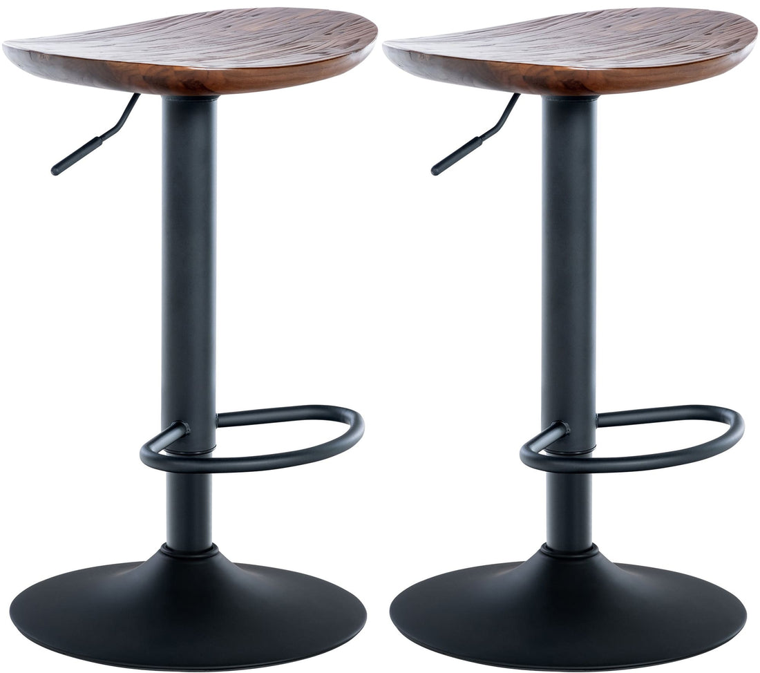 2-delige Set Barkrukken - Stoelen - Verstelbare Hoogte, FSC-gecertificeerd Hout Kleur natuur
