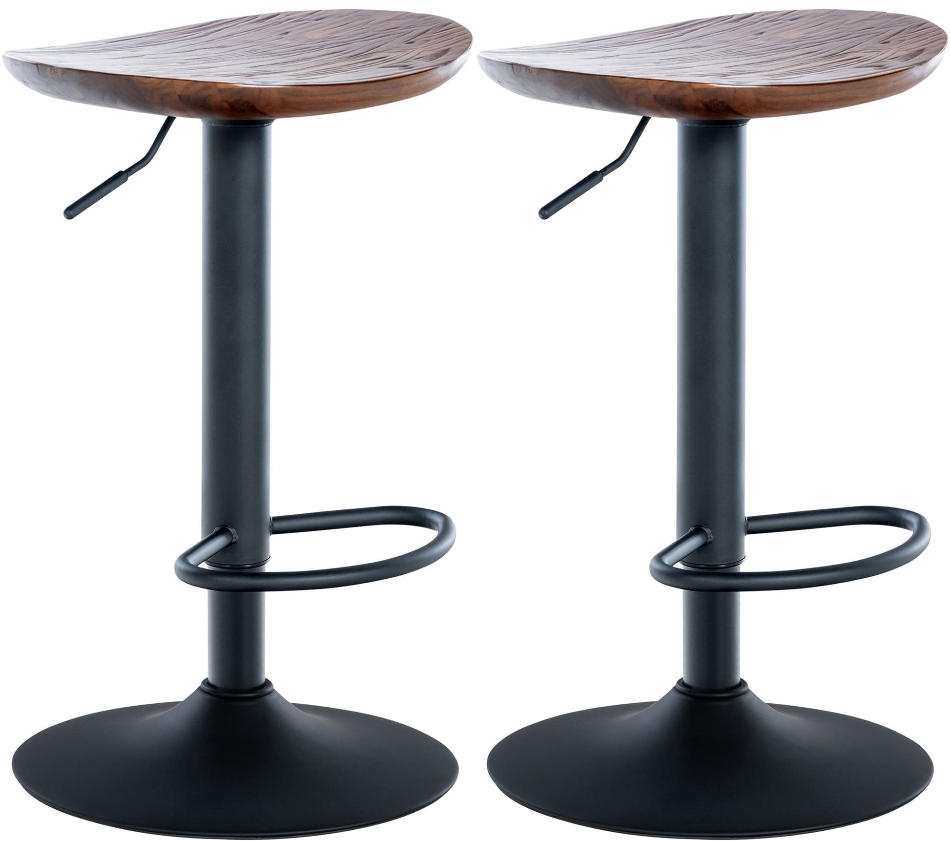 2-delige Set Barkrukken - Stoelen - Verstelbare Hoogte, FSC-gecertificeerd Hout Kleur walnoot
