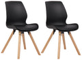 Set Kuipstoelen - Bezoekerstoelen - Comfortabele Zithouding, Polypropyleen & Kunstleder Kleur zwart Materiaal KunstStof
