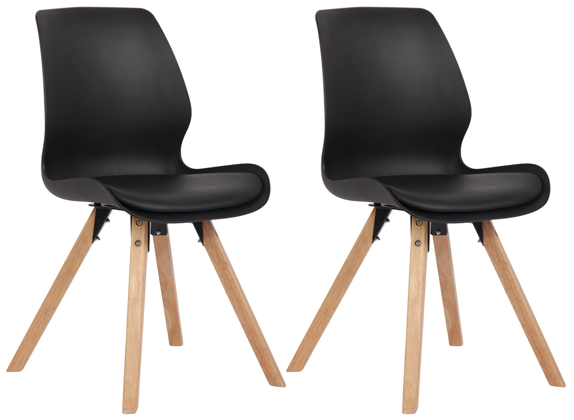 Set Kuipstoelen - Bezoekerstoelen - Comfortabele Zithouding, Polypropyleen & Kunstleder Kleur zwart Materiaal KunstStof