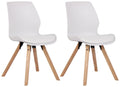 Set Kuipstoelen - Bezoekerstoelen - Comfortabele Zithouding, Polypropyleen & Kunstleder Kleur wit Materiaal KunstStof