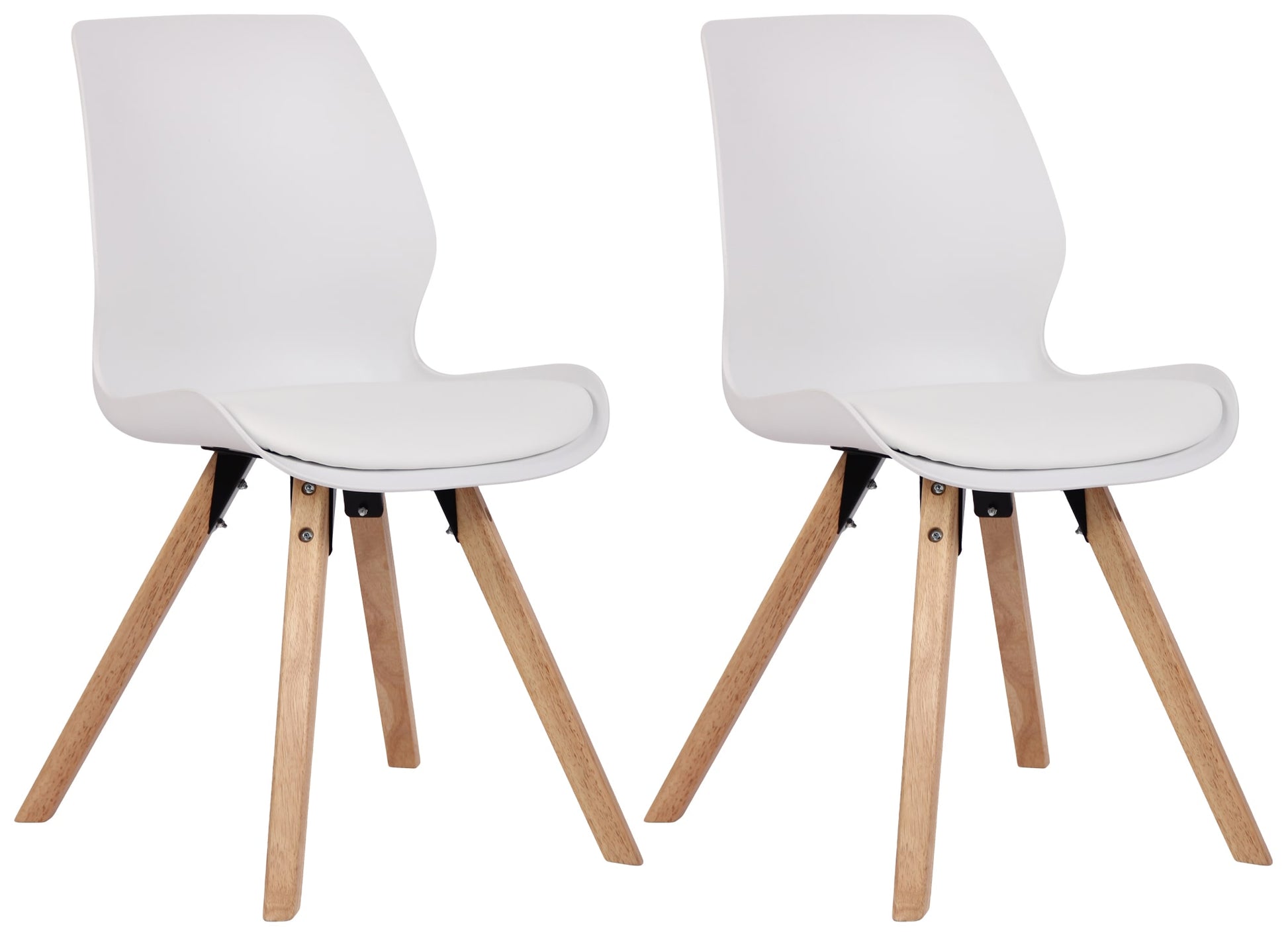 Set Kuipstoelen - Bezoekerstoelen - Comfortabele Zithouding, Polypropyleen & Kunstleder Kleur wit Materiaal KunstStof