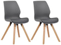 Set Kuipstoelen - Bezoekerstoelen - Comfortabele Zithouding, Polypropyleen & Kunstleder Kleur grijs Materiaal KunstStof