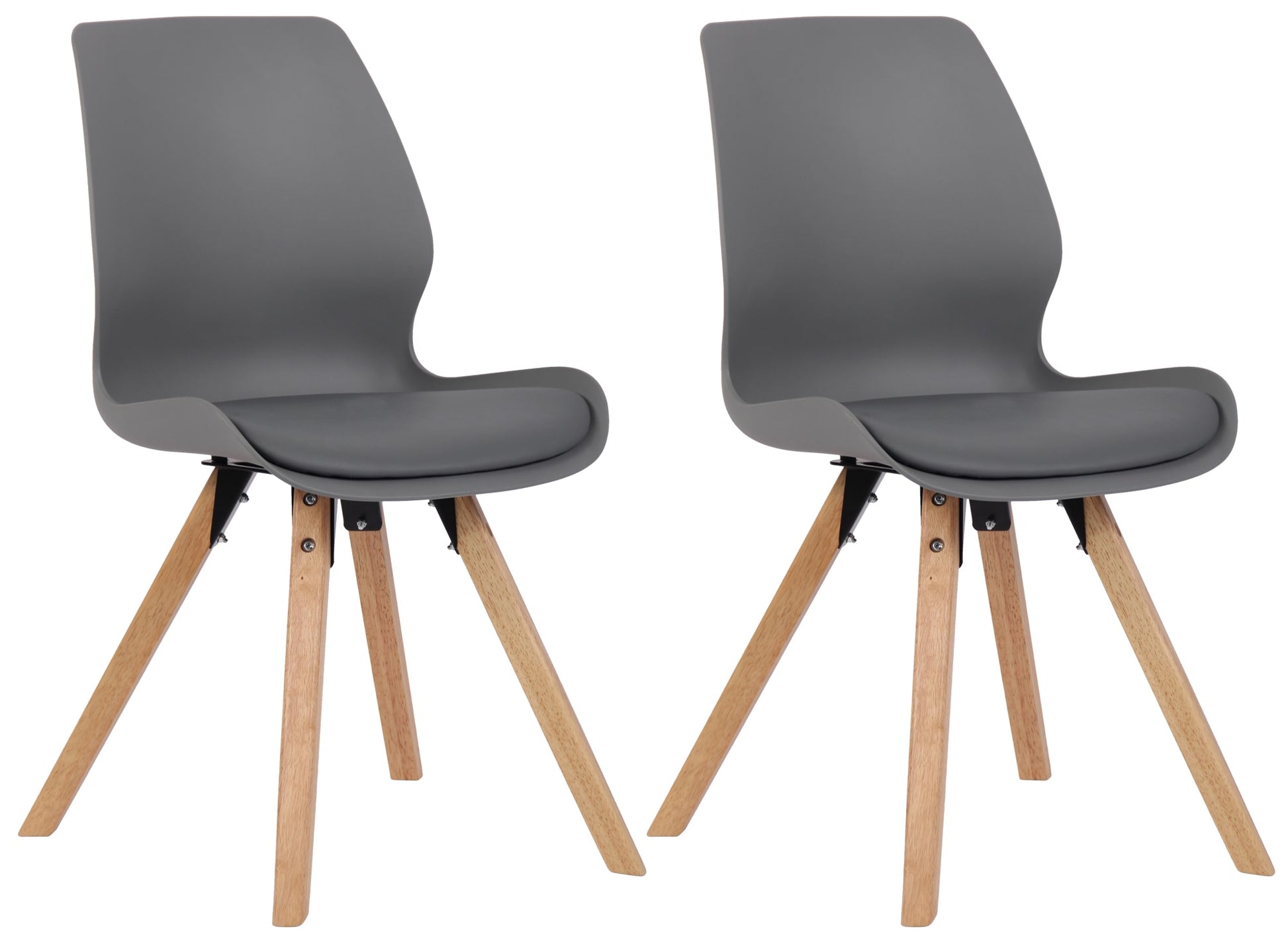 Set Kuipstoelen - Bezoekerstoelen - Comfortabele Zithouding, Polypropyleen & Kunstleder Kleur grijs Materiaal KunstStof