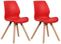 Set Kuipstoelen - Bezoekerstoelen - Comfortabele Zithouding, Polypropyleen & Kunstleder Kleur rood Materiaal KunstStof
