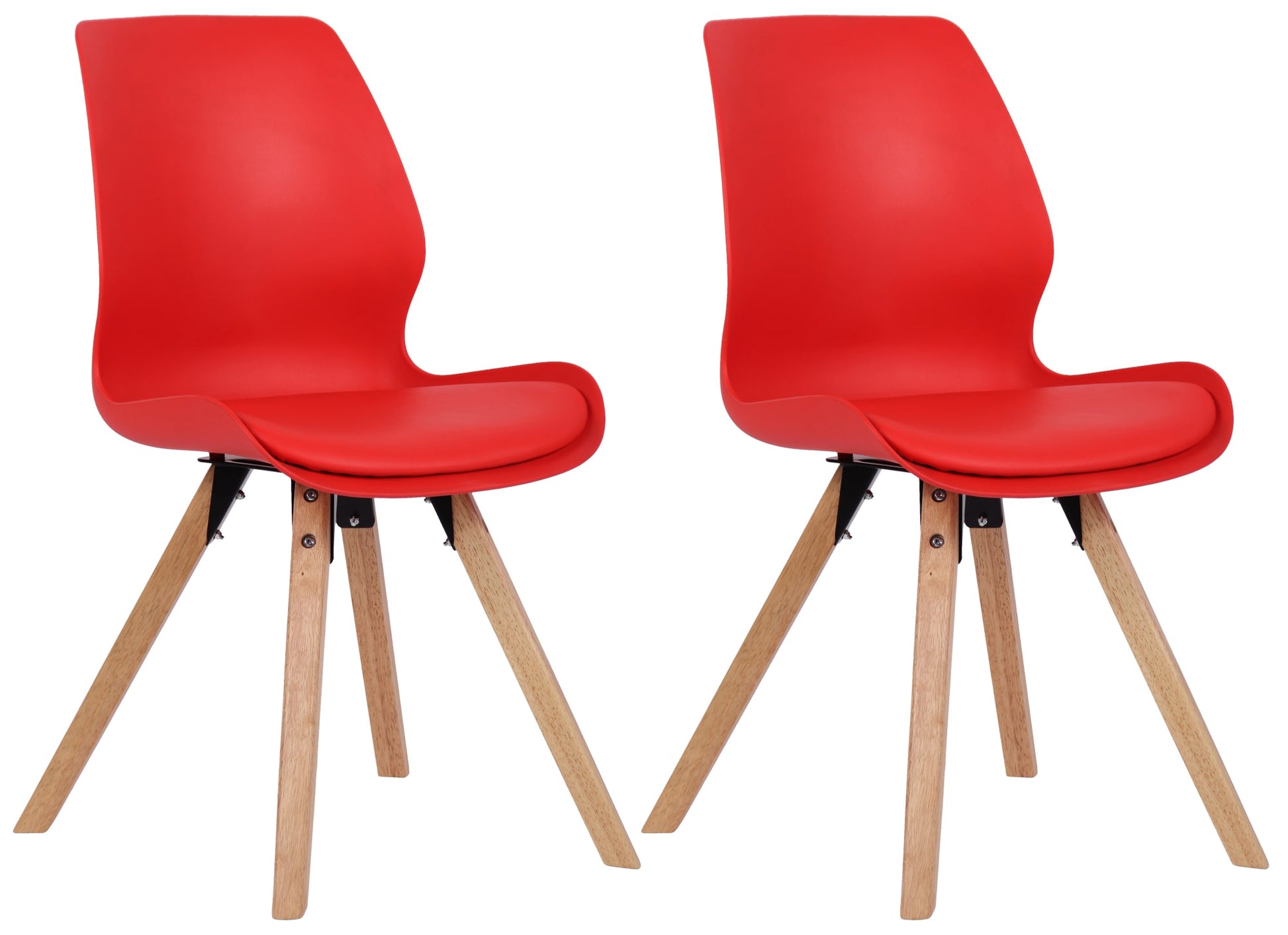 Set Kuipstoelen - Bezoekerstoelen - Comfortabele Zithouding, Polypropyleen & Kunstleder Kleur rood Materiaal KunstStof