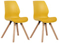 Set Kuipstoelen - Bezoekerstoelen - Comfortabele Zithouding, Polypropyleen & Kunstleder Kleur geel Materiaal KunstStof