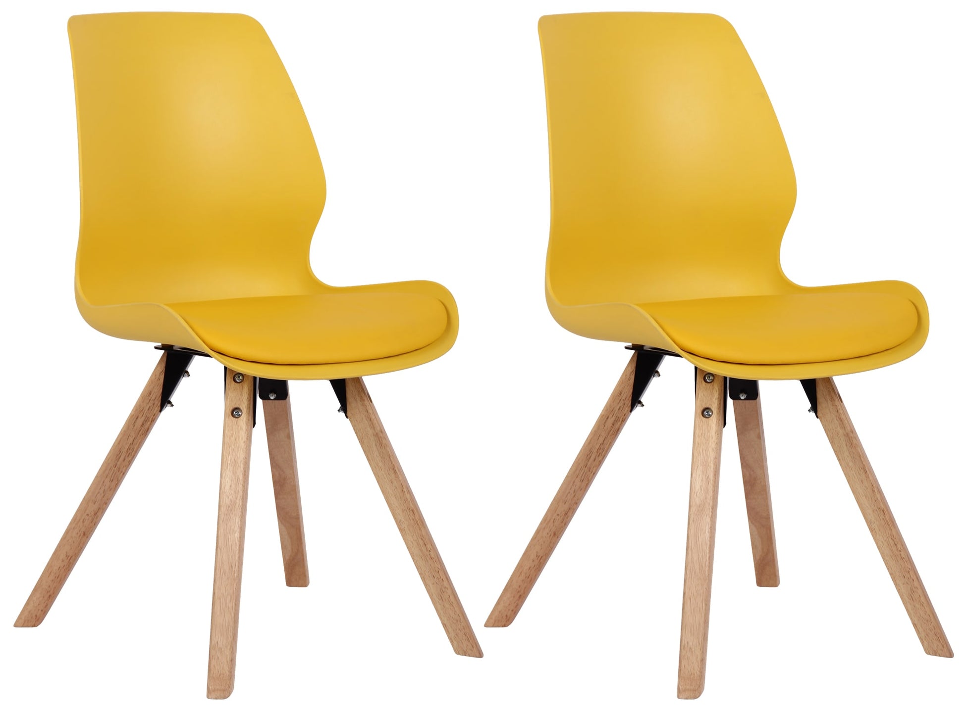 Set Kuipstoelen - Bezoekerstoelen - Comfortabele Zithouding, Polypropyleen & Kunstleder Kleur geel Materiaal KunstStof
