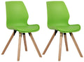Set Kuipstoelen - Bezoekerstoelen - Comfortabele Zithouding, Polypropyleen & Kunstleder Kleur groen Materiaal KunstStof