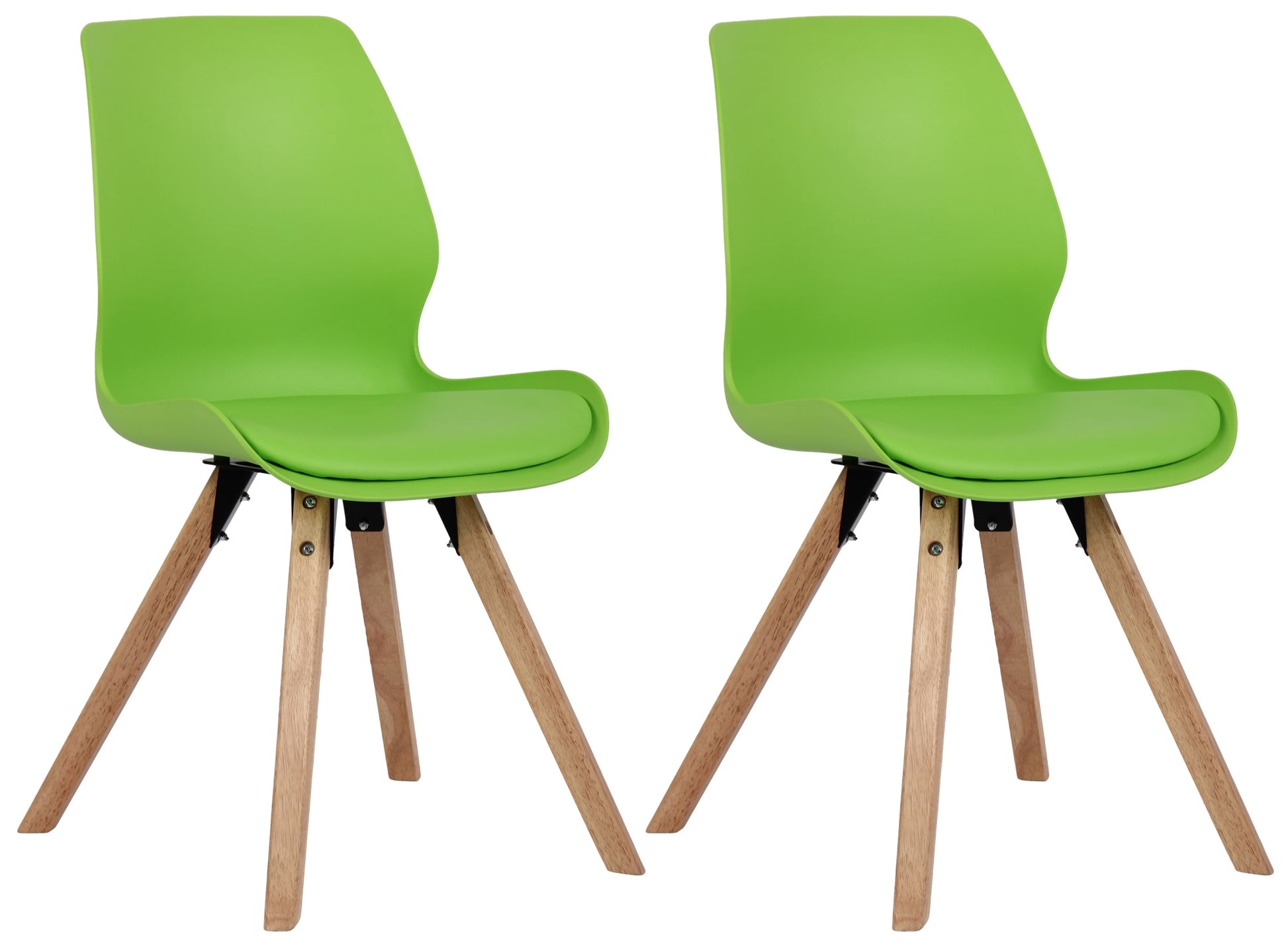 Set Kuipstoelen - Bezoekerstoelen - Comfortabele Zithouding, Polypropyleen & Kunstleder Kleur groen Materiaal KunstStof