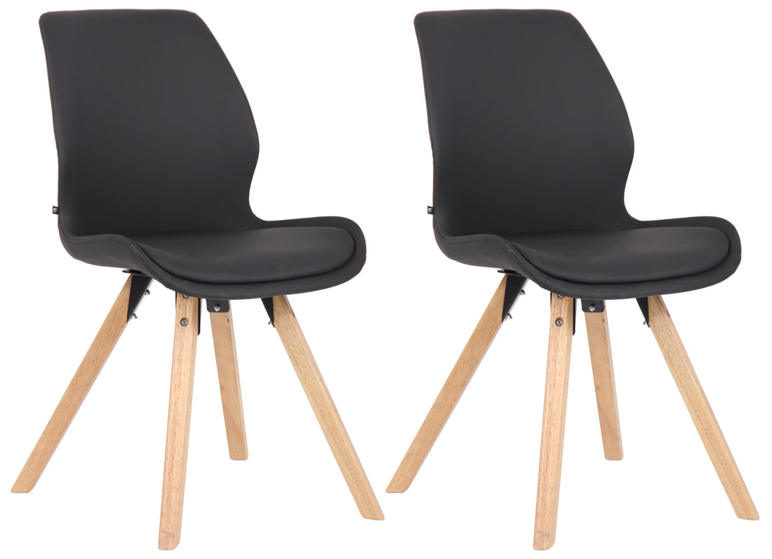 Set van 2 Eetkamerstoelen - Keukenstoelen, Comfortabel Zitcomfort, Slijtvaste Bekleding Kleur zwart