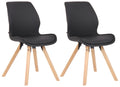 Set van 2 Eetkamerstoelen - Keukenstoelen, Comfortabel Zitcomfort, Slijtvaste Bekleding Kleur zwart