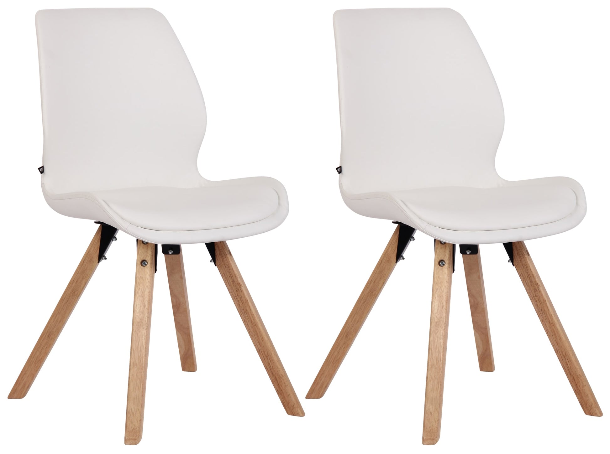 Set Kuipstoelen - Bezoekerstoelen - Comfortabele Zithouding, Polypropyleen & Kunstleder Kleur wit Materiaal kunstleer