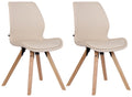 Set Kuipstoelen - Bezoekerstoelen - Comfortabele Zithouding, Polypropyleen & Kunstleder Kleur crème Materiaal kunstleer